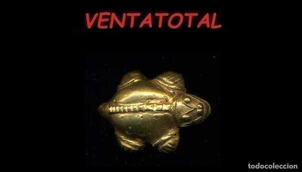 Arte: FIGURA DE ALEACION DE ORO TUMBAGA TORTUGA ANTROPOMORFA PRECOLOMBINO QUIMBAYA LEER DESCRIPCION