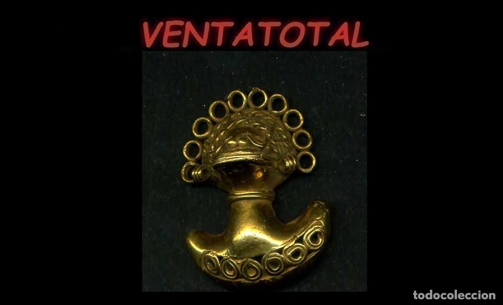 Arte: FIGURA DE ALEACION DE ORO TUMBAGA AMULETO COLGANTE ZOOMORFO PRECOLOMBINO QUIMBAYA LEER DESCRIPCION
