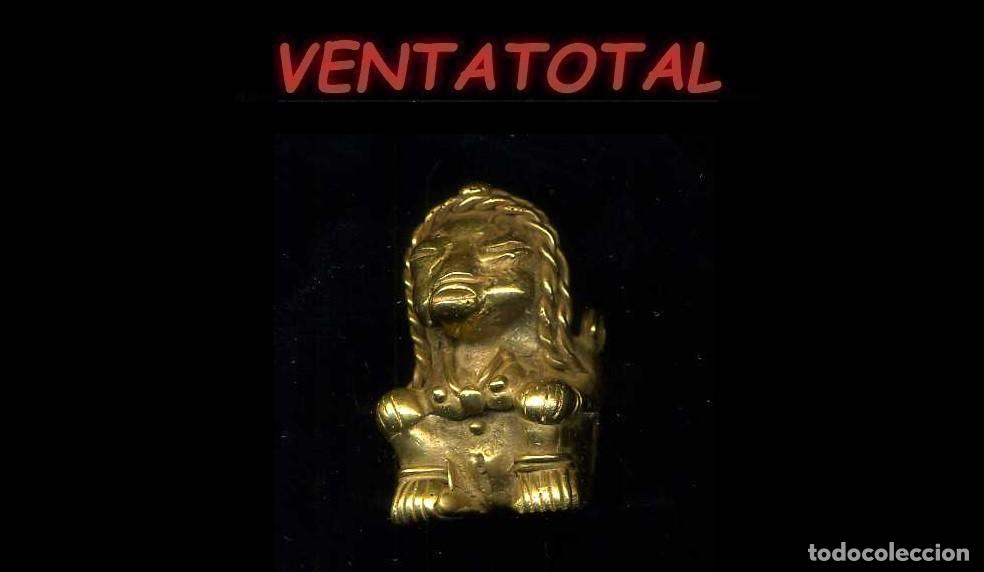 Arte: FIGURA DE ALEACION DE ORO TUMBAGA INDIA CANASTERA DESNUDA PRECOLOMBINA QUIMBAYA LEER DESCRIPCION
