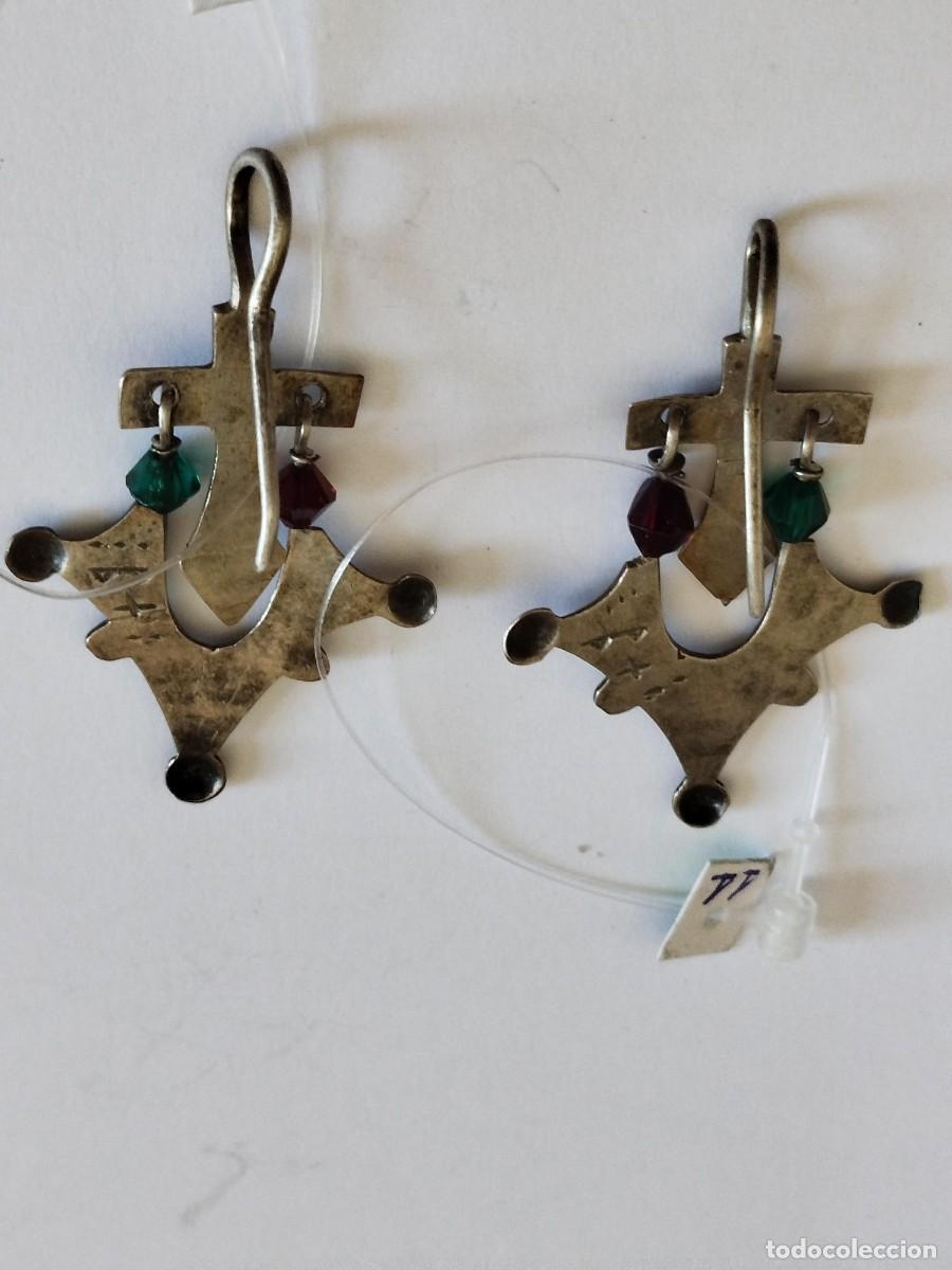 Arte: ARTE &Eacute;TNICO AFRICANO. 2 PENDIENTES CRUCES EN PLATA ANTIGUA. BEREBERES. &Aacute;FRICA.