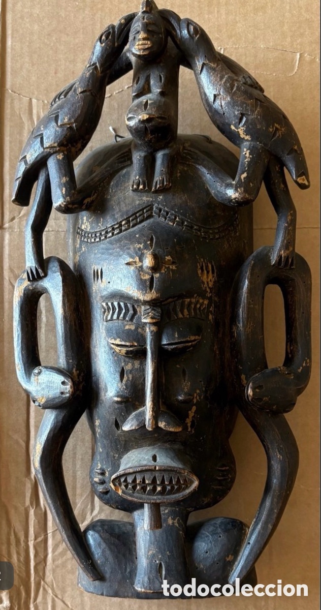 Arte: M&aacute;scara Africana de Madera. Mide 38 cm y pesa 650 gramos