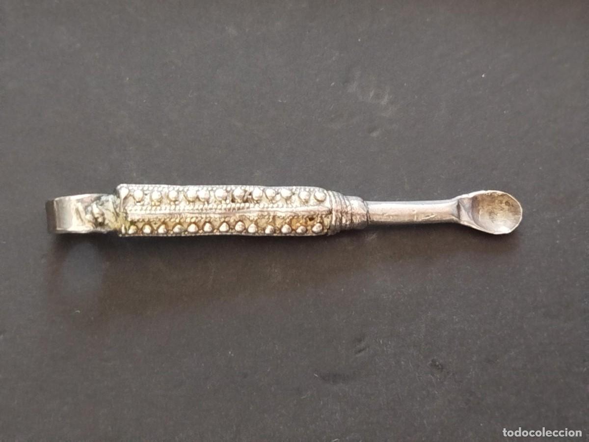 Arte: ARTE &Eacute;TNICO AFRICANO. LIMPIA OIDOS EN PLATA ANTIGUA. ETIOP&Iacute;A. &Aacute;FRICA.