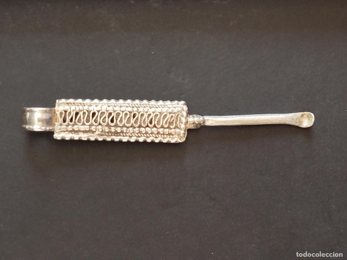 Arte: ARTE &Eacute;TNICO AFRICANO. LIMPIA OIDOS EN PLATA ANTIGUA. ETIOP&Iacute;A. &Aacute;FRICA.