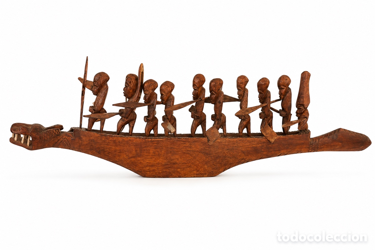 Arte: Pirogue &eacute;tnica africana ceremonial mediados S.XX &Aacute;frica Occidental