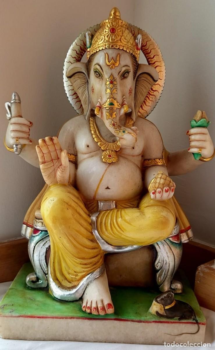 Arte: Escultura de Ganesha en M&aacute;rmol &ndash; Estatua India Hindu &ndash; 40 cm &ndash; 16 kg