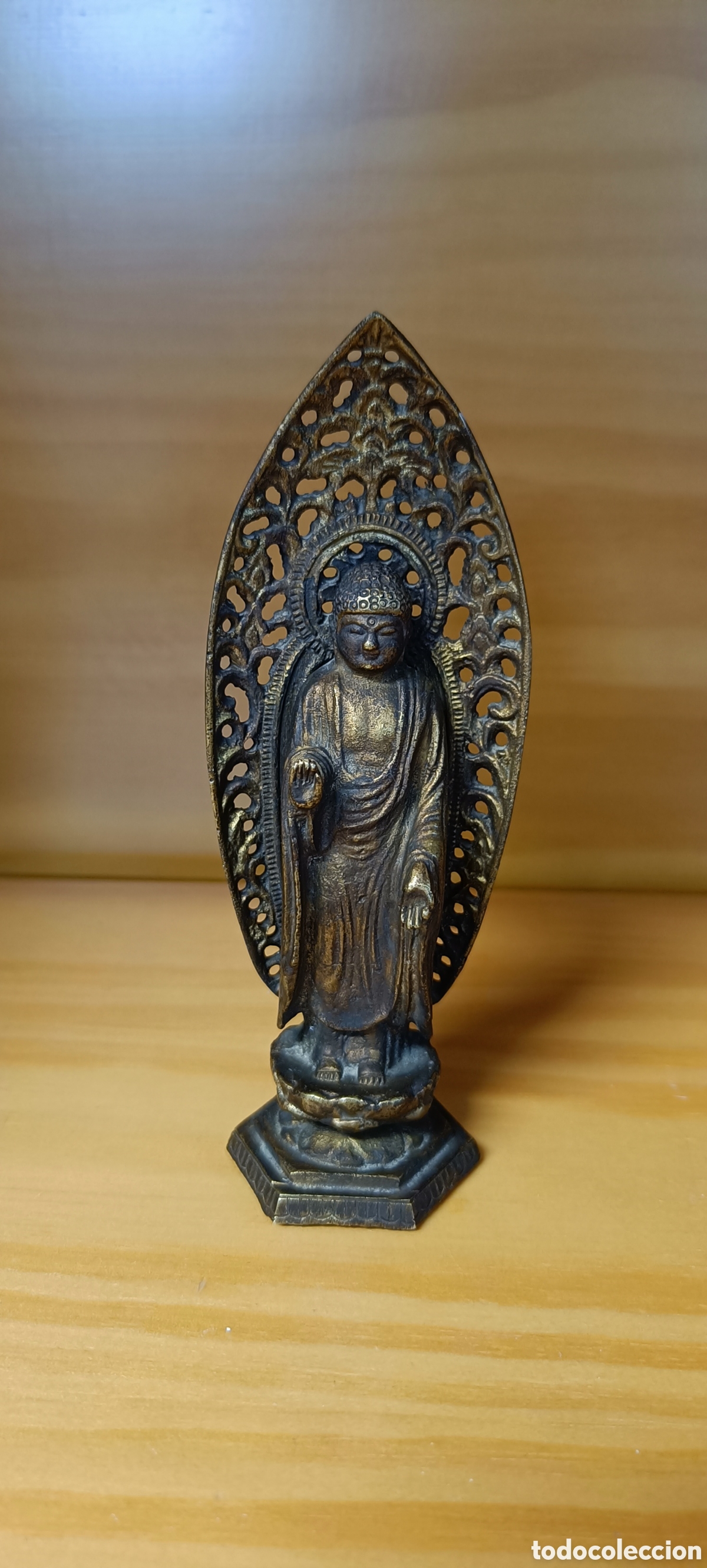 Kunst: BUDA. PEQUE&Ntilde;A ESCULTURA DE BRONCE TRADICIONAL JAPONESA