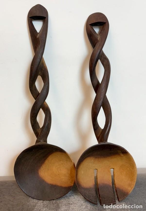 Arte: Set de 4 Cuchara de Madera Africana - Foto 2