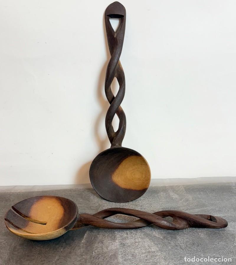 Arte: Set de 4 Cuchara de Madera Africana - Foto 3