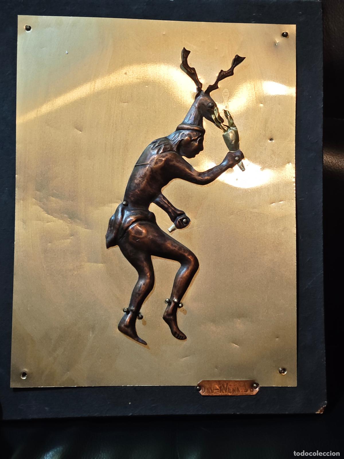 Arte: Escultura Vintage Danza del Venado Yaqui &ndash; Cobre y Lat&oacute;n (A&ntilde;os 50)