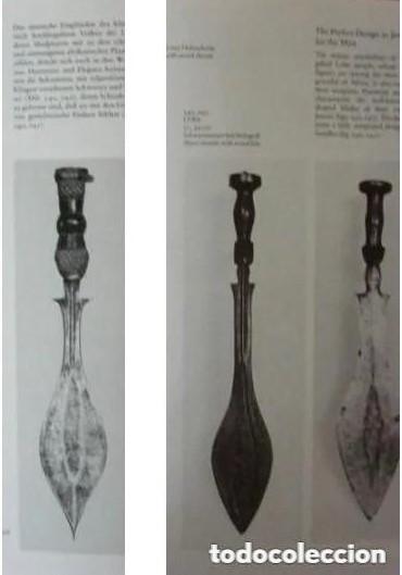 Arte: ARTE &Eacute;TNICO AFRICANO.ARMA. CUCHILLO LUBA SOBRE STAND. CONGO. &Aacute;FRICA.