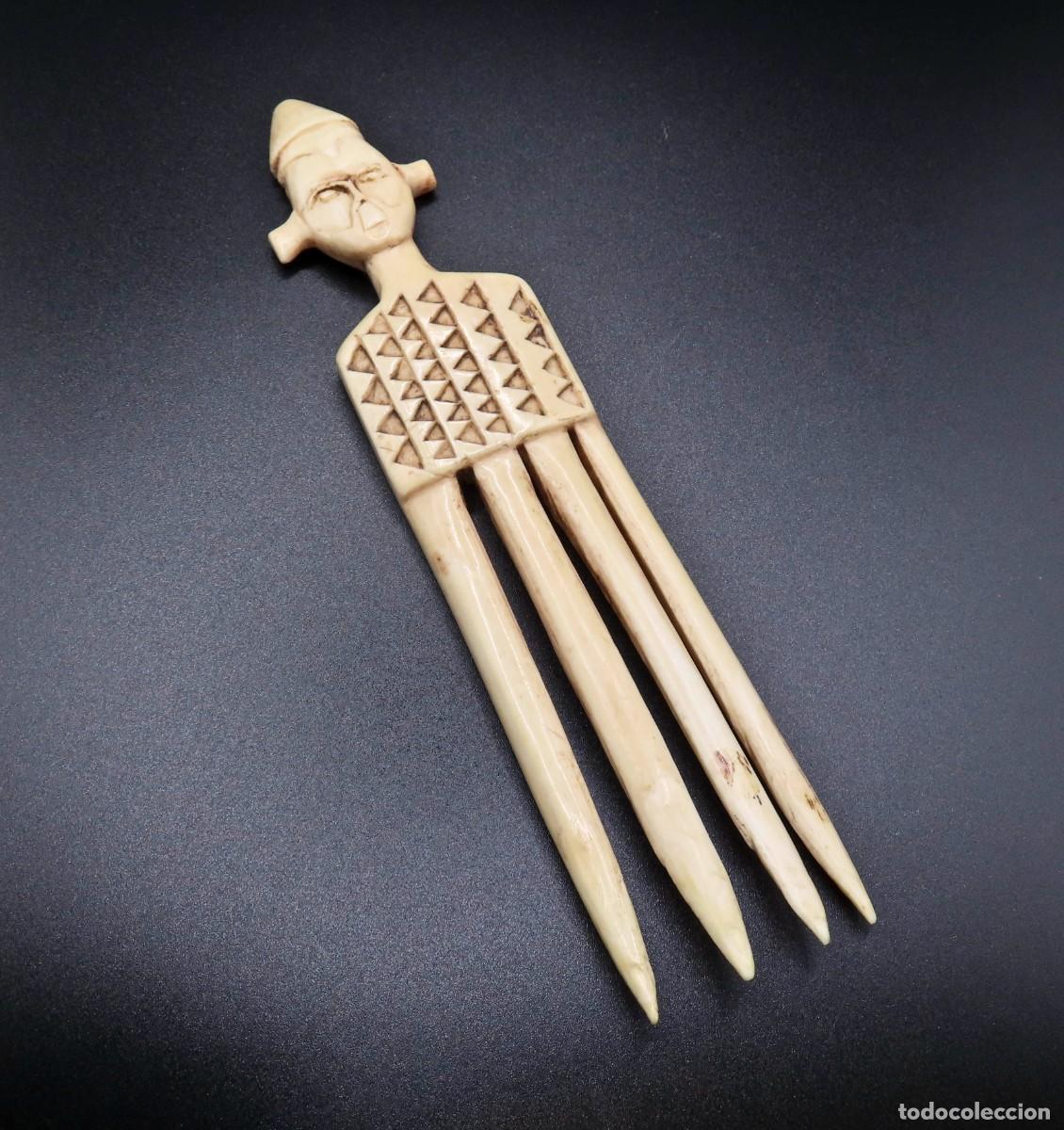 Arte: Peine Ceremonial Africano de Marfil Lega Rep&uacute;blica Democr&aacute;tica del Congo