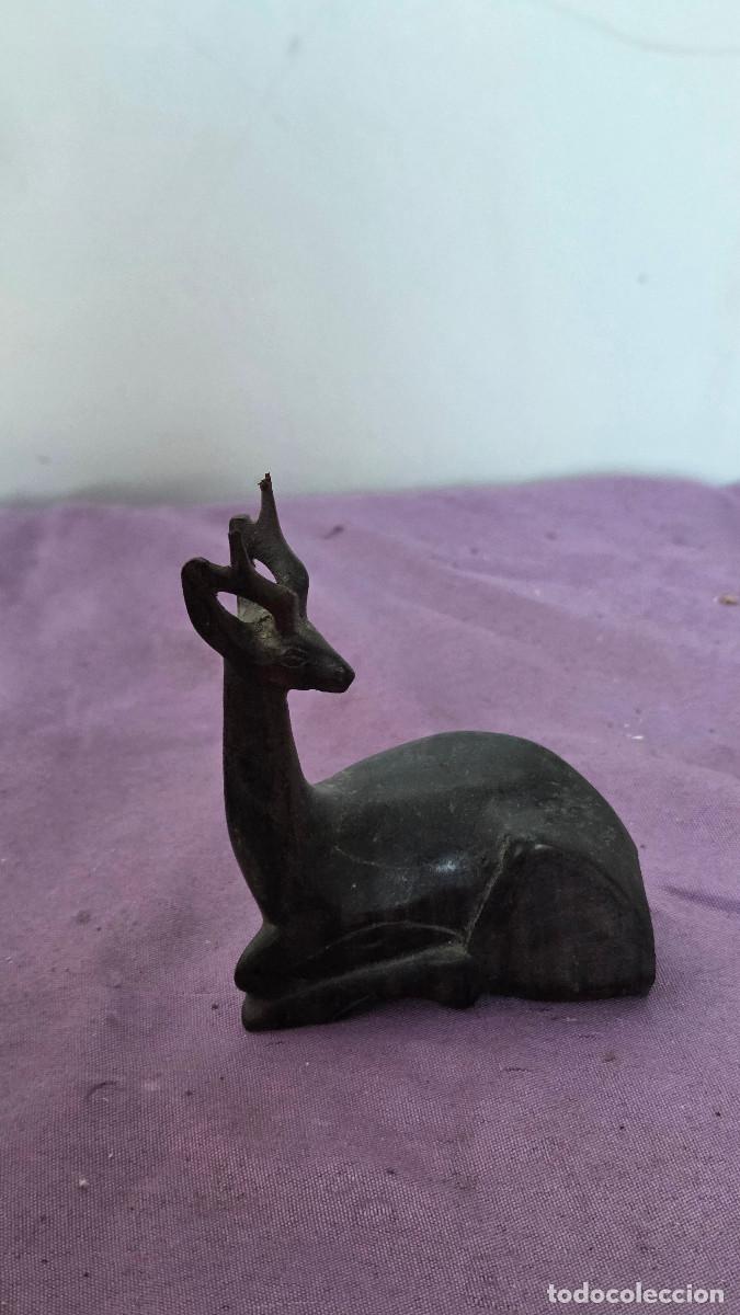 Arte: ciervo arte africano ebano - Foto 3