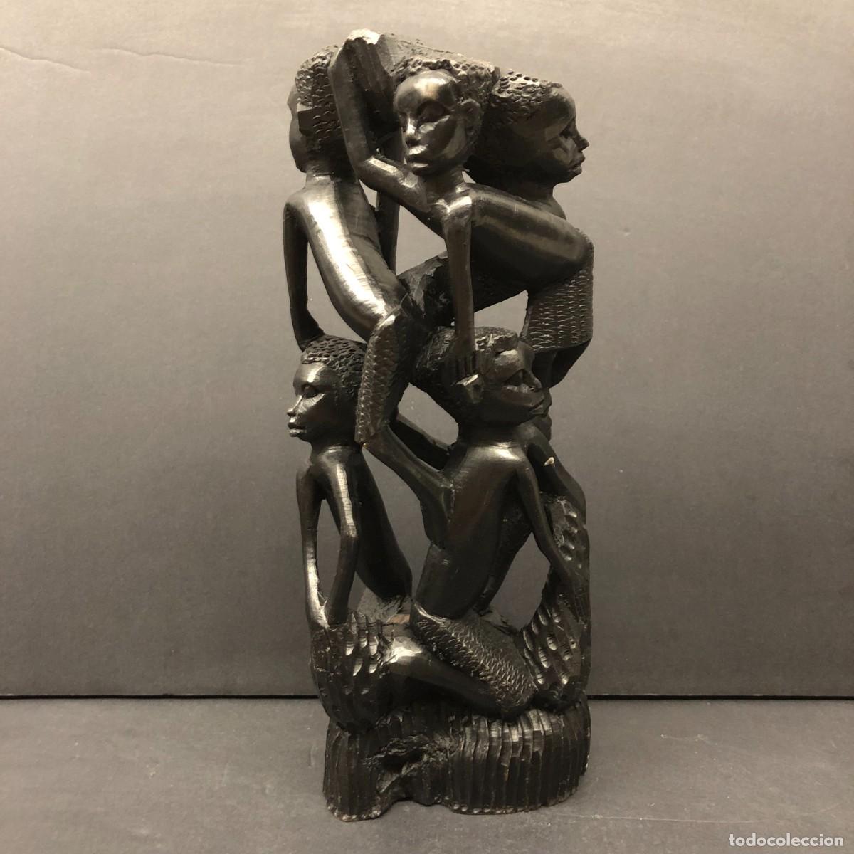 Arte: PRECIOSA ESCULTURA AFRICANA TALLADA EN MADERA - ARTE &Eacute;TNICO - 24,5 CM / 1136