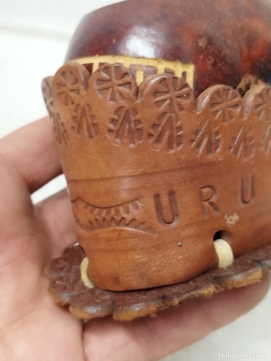 Arte: Antiguo Mate con base de cuero de Uruguay. - Foto 2