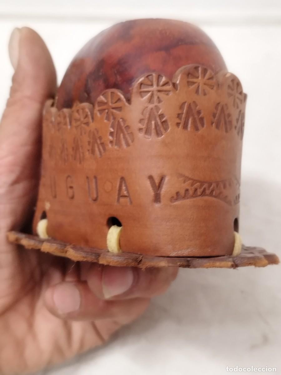 Arte: Antiguo Mate con base de cuero de Uruguay. - Foto 4