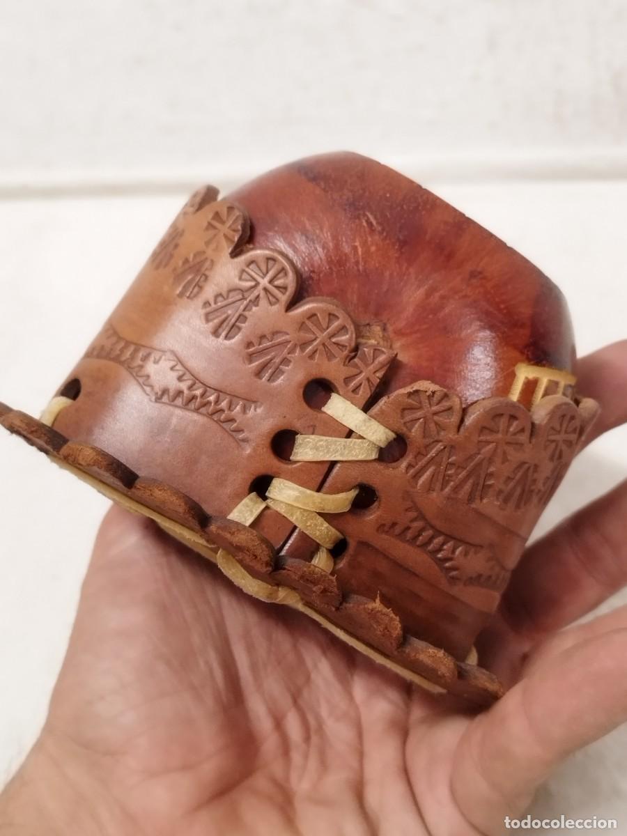 Arte: Antiguo Mate con base de cuero de Uruguay. - Foto 6