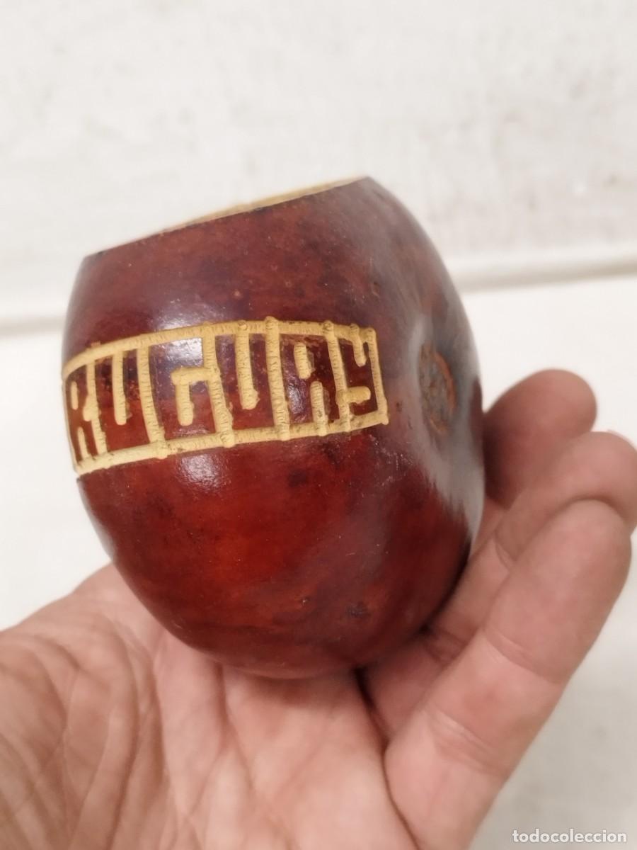 Arte: Antiguo Mate con base de cuero de Uruguay. - Foto 8