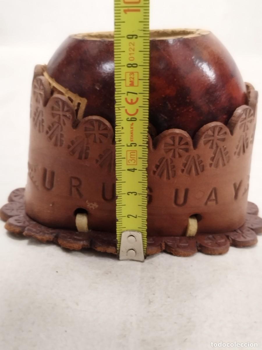 Arte: Antiguo Mate con base de cuero de Uruguay. - Foto 15