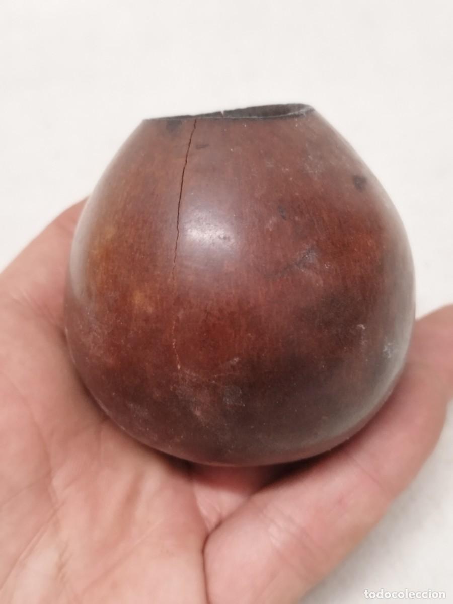 Arte: Antiguo Mate de calabaza tallada con falta. Argentina, uruguay, paraguay.
