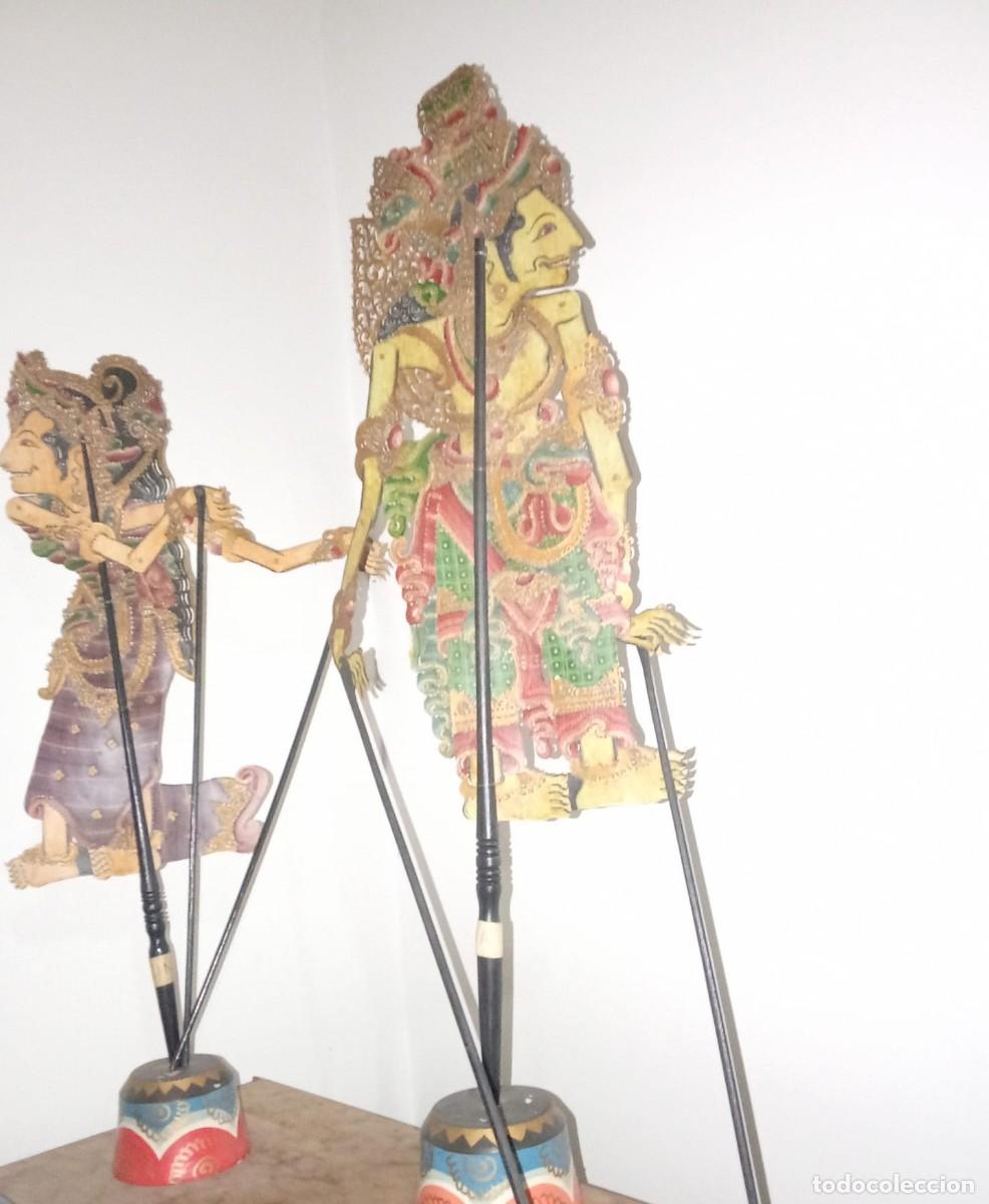 Kunst: Pareja de Marionetas Wayang Kulit de Indonesia (Teatro de Sombras)