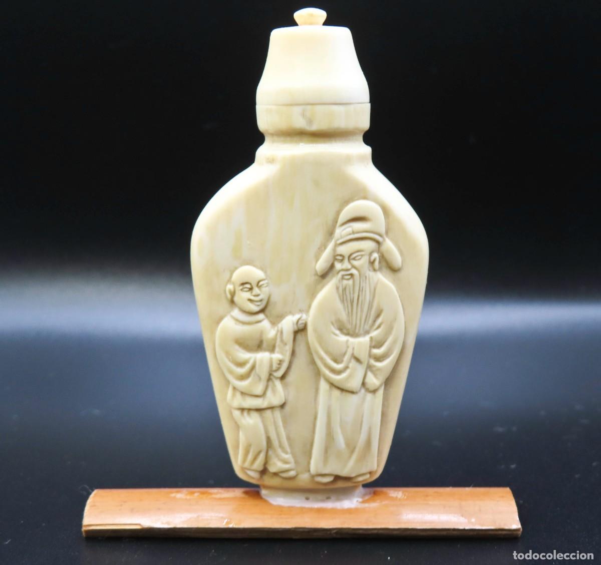 Arte: Botella de Rap&eacute; China Snuff Bottle de Marfil Siglo XIX