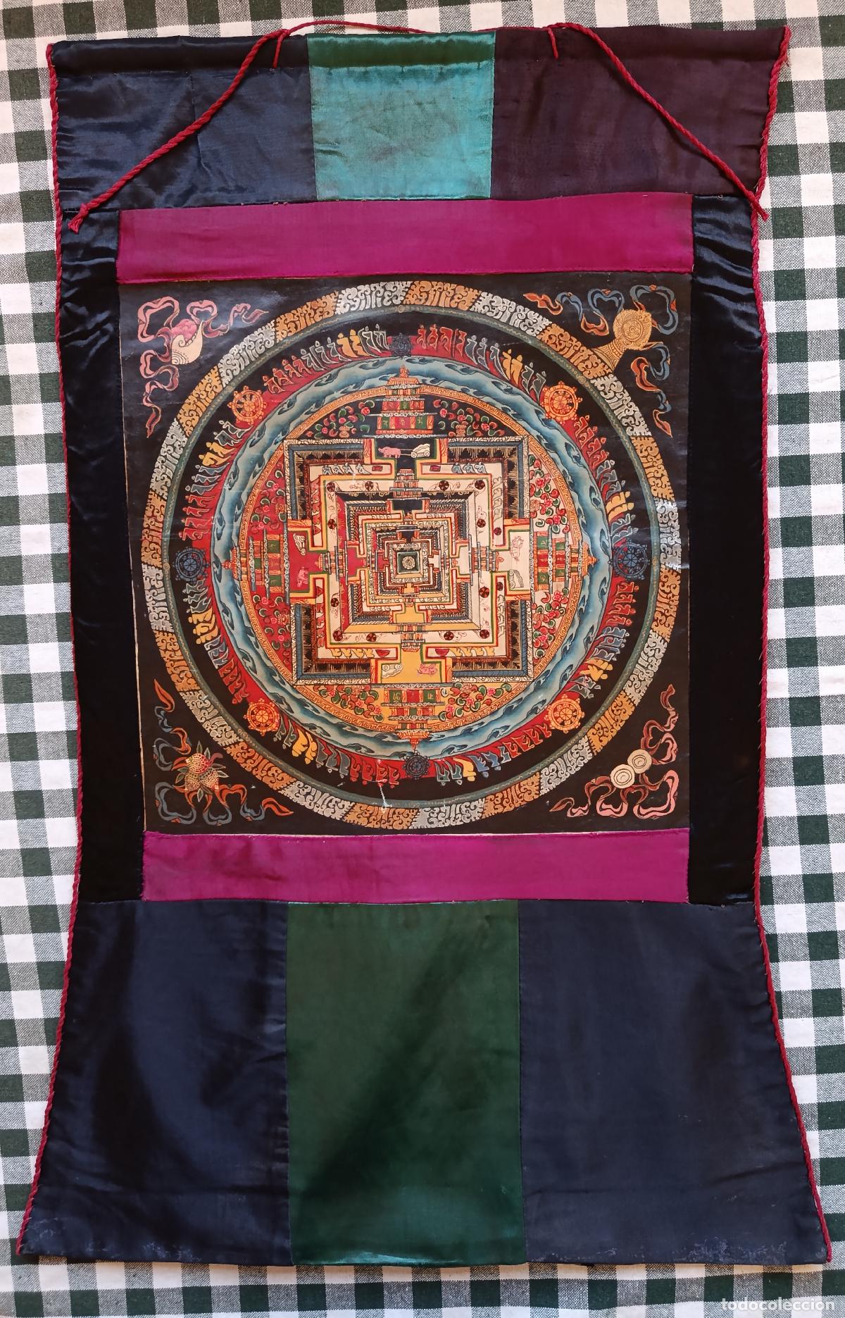 Arte: Thangka o thanka Tibetano. Mandala Kalachakra. Ladakh