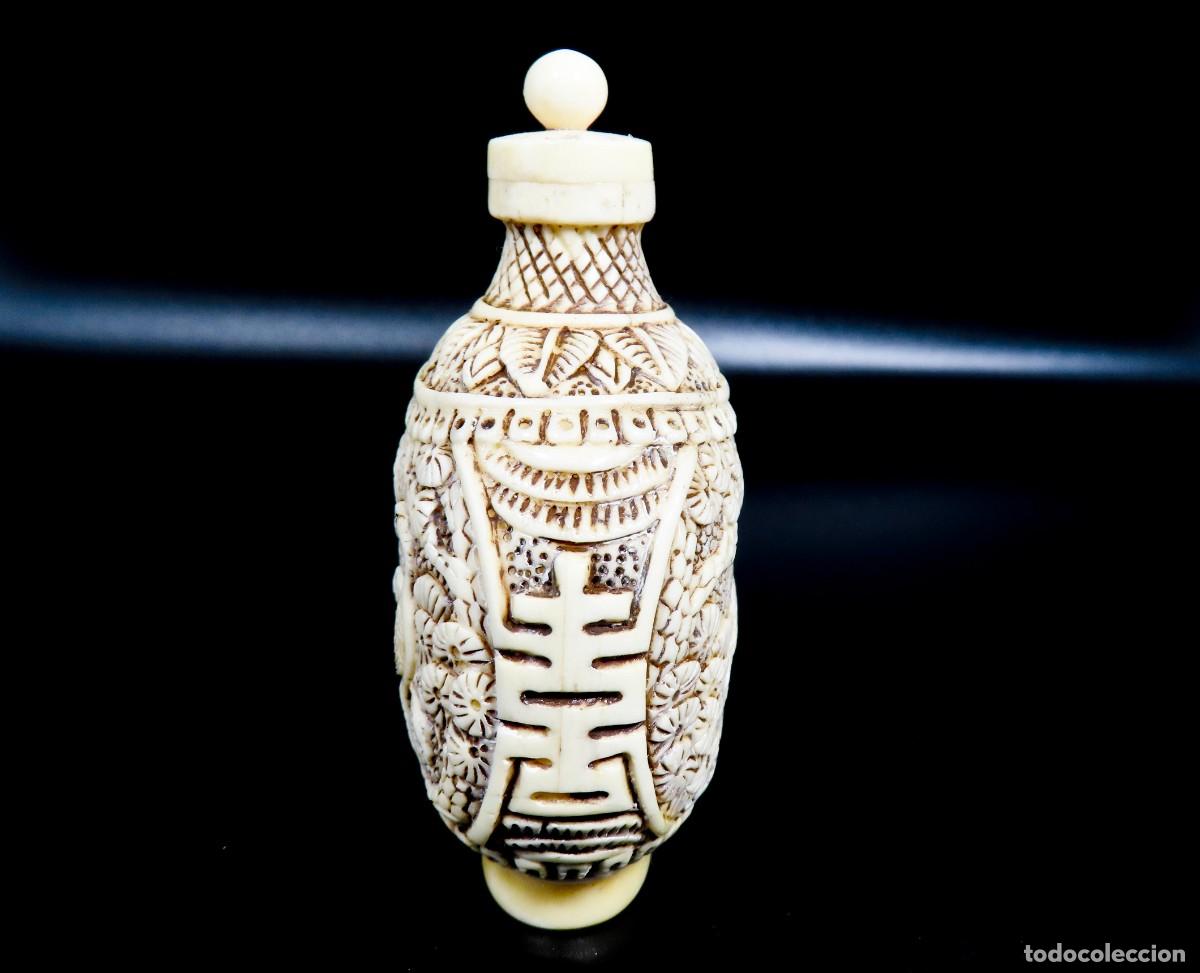 Arte: Botella de Rap&eacute; Snuff Bottle Resina Grullas - Foto 2