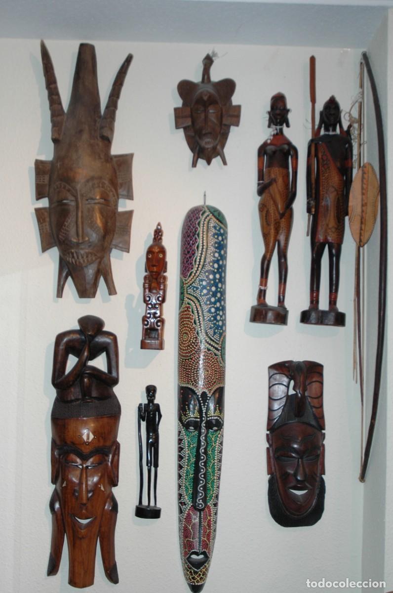 Arte: COLECCI&Oacute;N DE OCHO FIGURAS AFRICANAS ESPECTACULAR