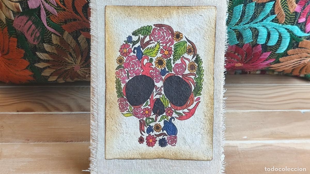 Arte: Arte mexicano en papel amate &ndash; Calavera floral D&iacute;a de Muertos