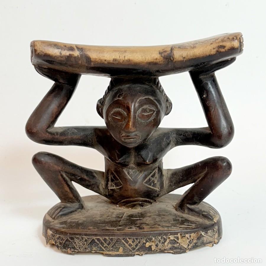 Arte: Reposacabezas Tradicional Africano del Pueblo Luba