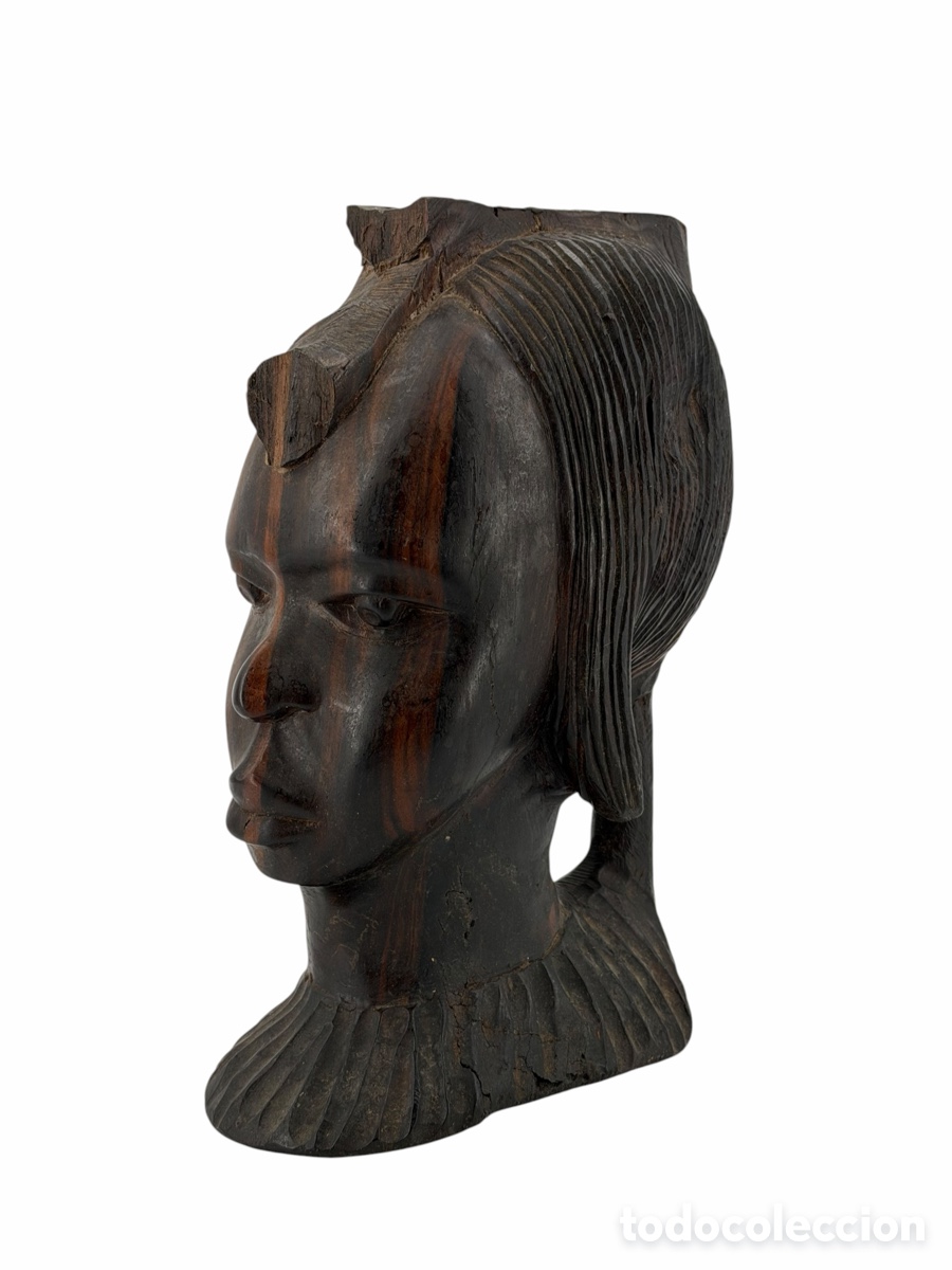 Arte: Gran Busto Africano de Madera