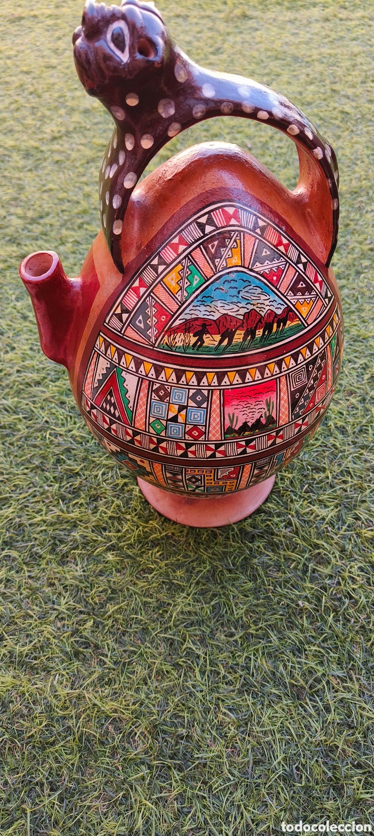 Arte: Esta pieza de la regi&oacute;n seleccionada es una jarra m&aacute;gica de Cusco, Per&uacute;, una vasija artesanal de cer