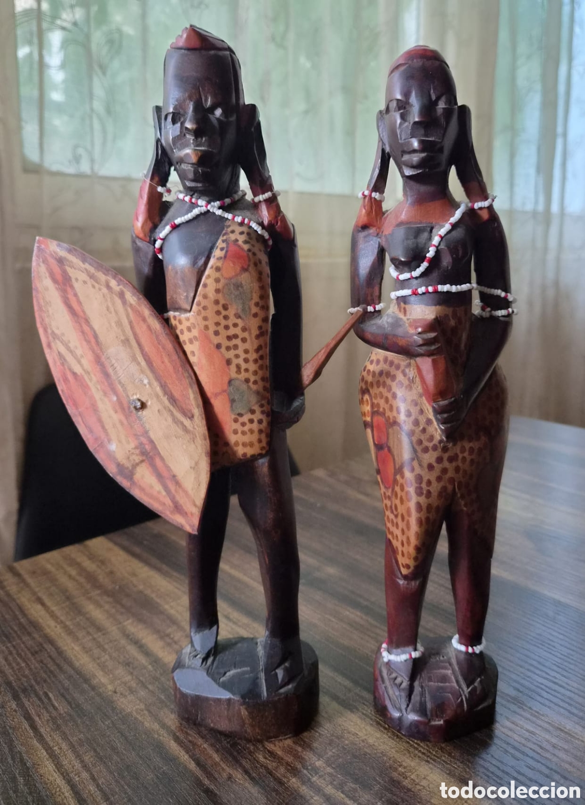 Arte: PAREJA FIGURAS TRIBALES &Aacute;FRICA TALLADAS A MANO (34 y 31 cm) | ENV&Iacute;O GRATIS | ACEPTO OFERTAS