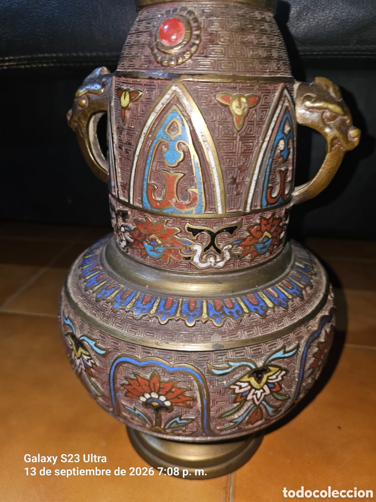 Arte: Jarr&oacute;n Japon&eacute;s Cloissonn&eacute; Champleve. - Foto 2