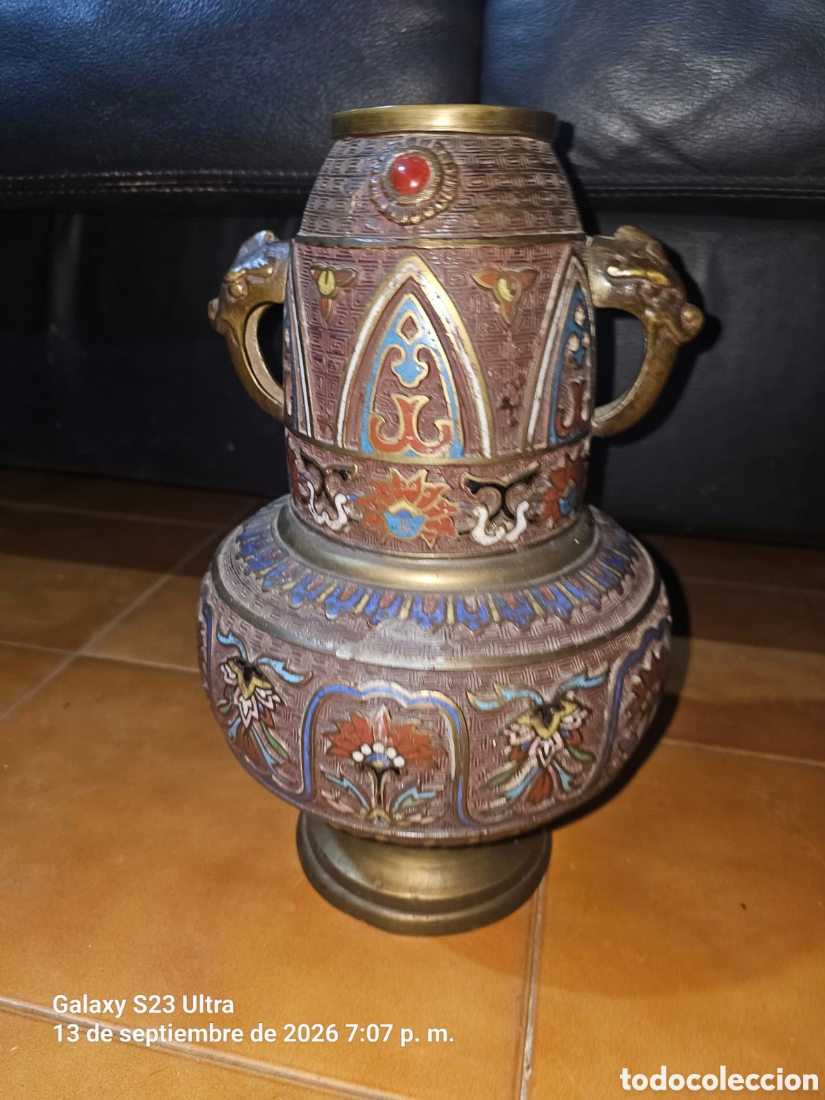 Arte: Jarr&oacute;n Japon&eacute;s Cloissonn&eacute; Champleve. - Foto 3