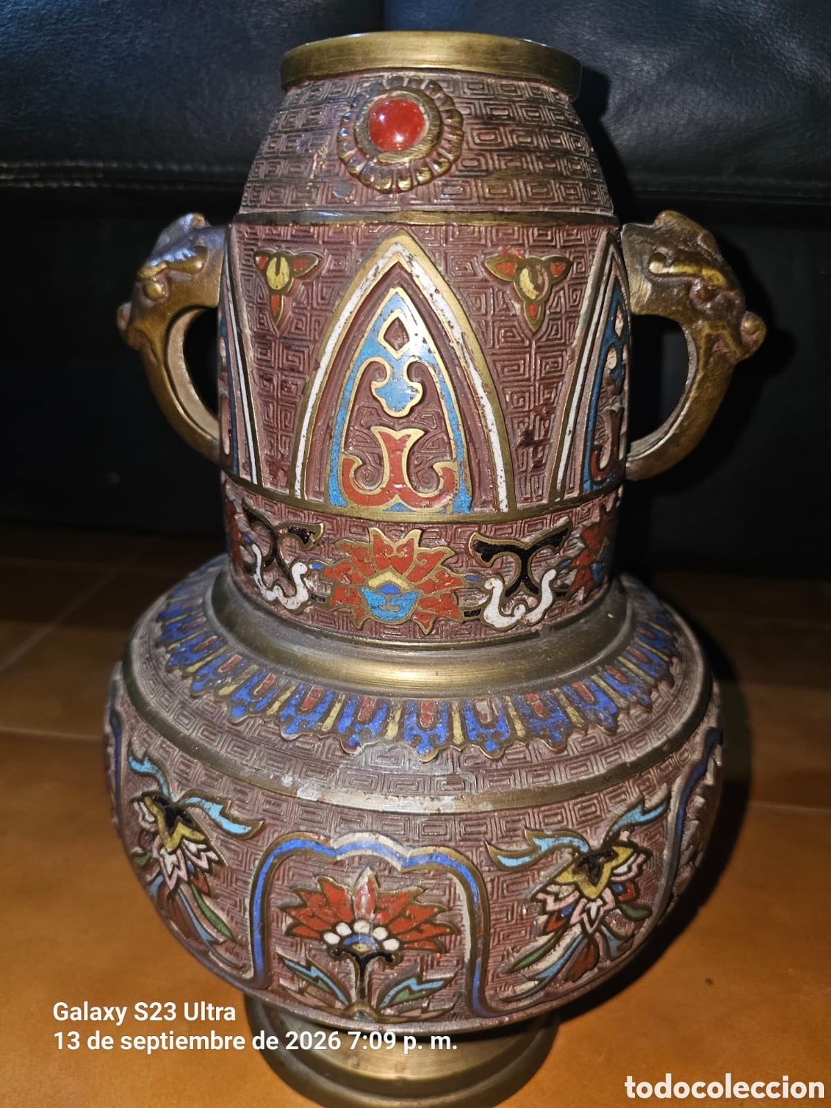 Arte: Jarr&oacute;n Japon&eacute;s Cloissonn&eacute; Champleve. - Foto 1