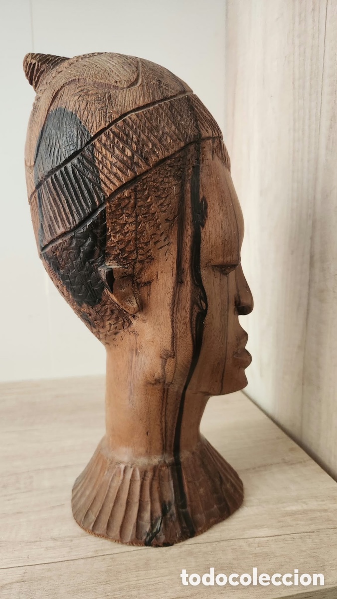 Arte: busto africano de madera - Foto 3