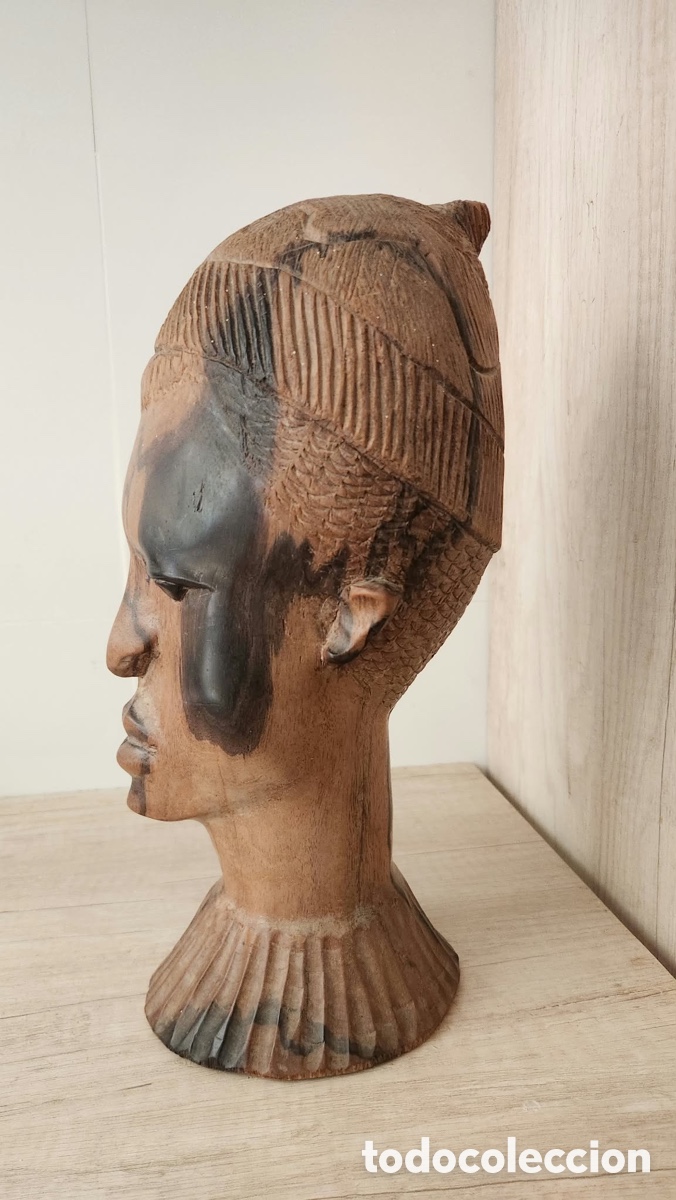 Arte: busto africano de madera - Foto 5