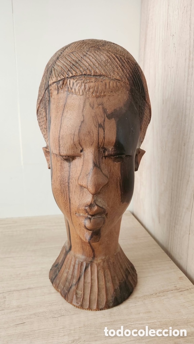 Arte: busto africano de madera - Foto 1