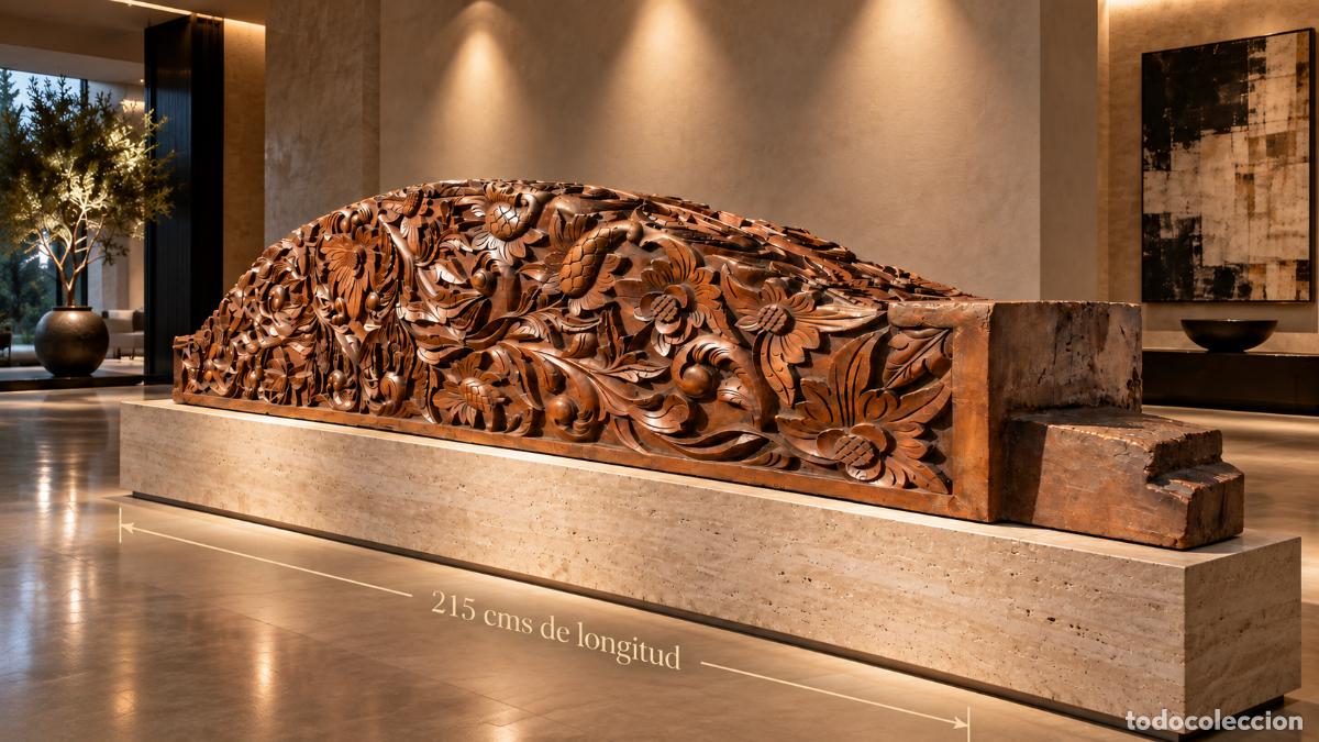 Arte: GRAN TALLA DE MADERA ARTESANAL DE INDONESIA EN FORMA DE ARCO