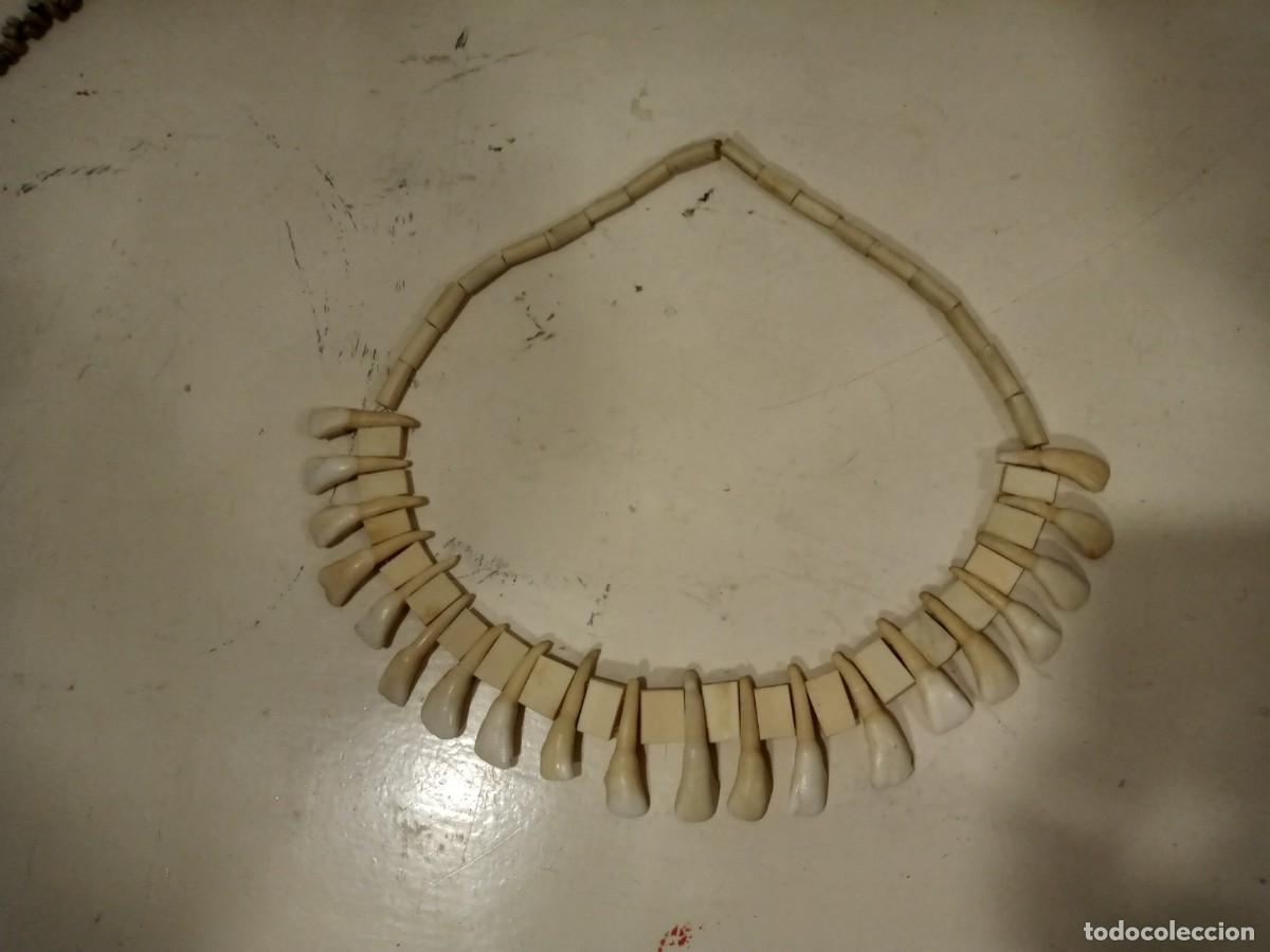 Arte: COLLAR IND&Iacute;GENA AMAZONIA HUESO Y DIENTES VINTAGE