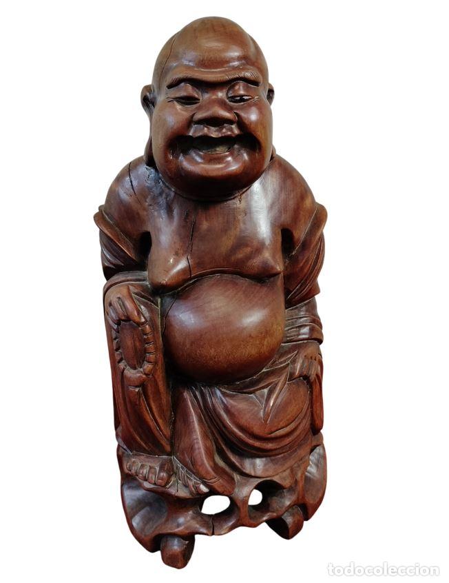 Arte: FIGURA DE BUDAI O BUDA SONRIENTE. MADERA TALLADA. CHINA (?). SIGLO XX.