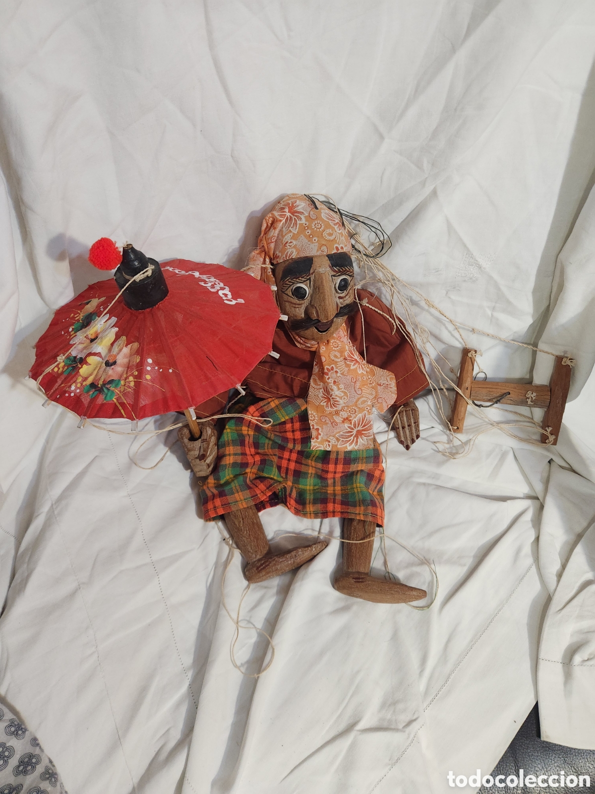 Arte: ANTIGUA MARIONETA DE BIRMANIA. MADERA. ARTESANAL. ABRE Y CIERRA LOS OJOS Y BOCA