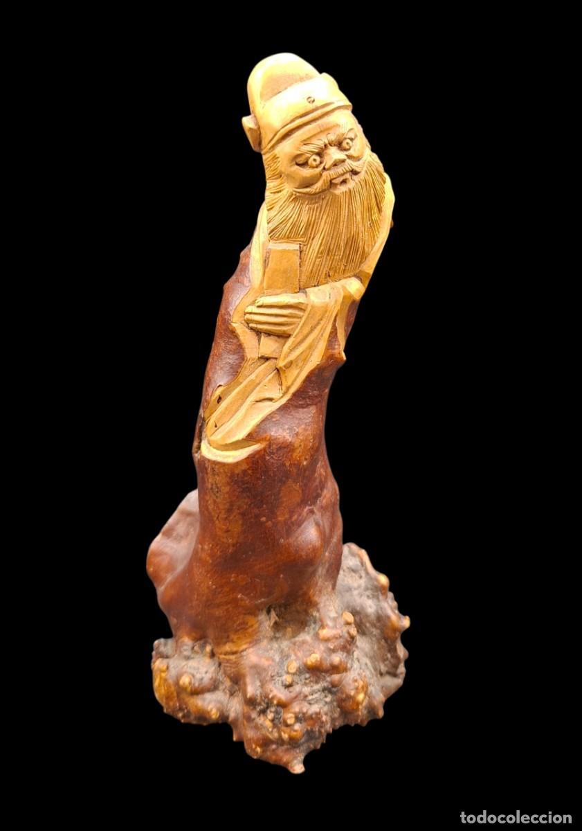 Arte: ESCULTURA TRADICIONAL CHINA DE MONJE TALLADA EN RAIZ