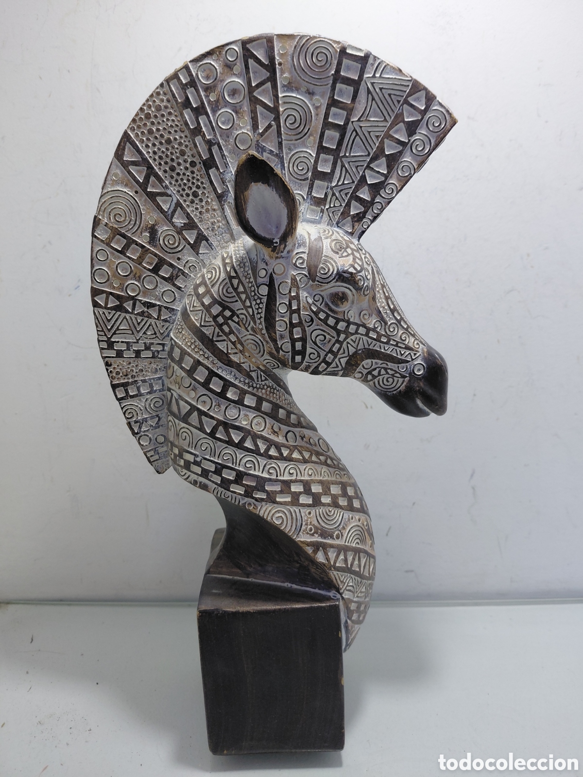 Arte: Cebra decoraci&oacute;n africana 30 cm