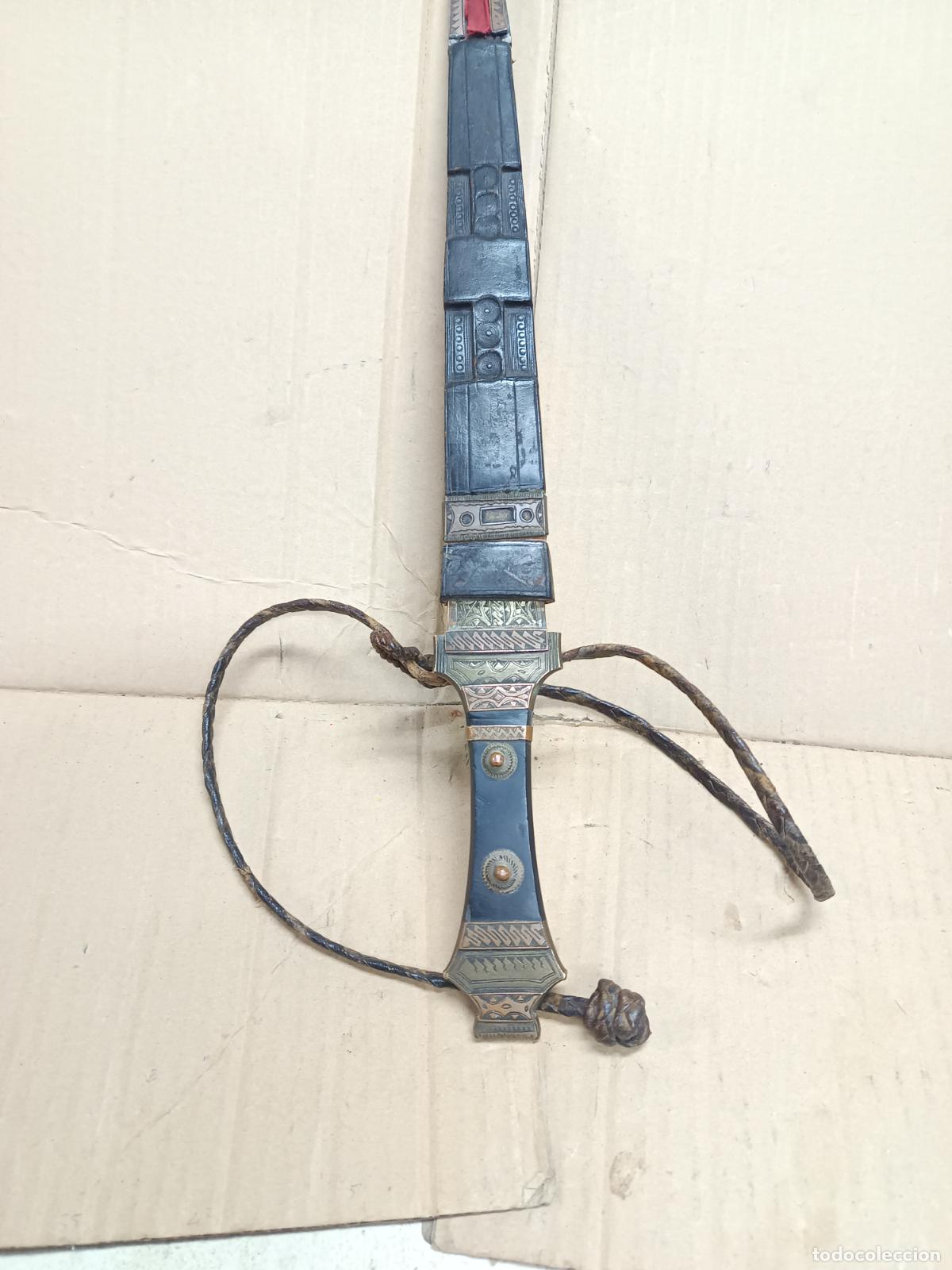 Arte: CUCHILLO ESPADA TUAREG, BRONCE COBRE,CON SU FUNDA PRINCIPIOS SIGLO XX, NORTE DE AFRICA, ARTE ETNICO