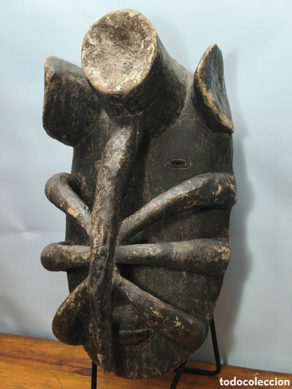 Arte: Antigua M&aacute;scara Ritual Africana &bull; Etnia Guer&eacute; / W&egrave; (Costa de Marfil) &bull;Madera Tallada &bull;49 cm