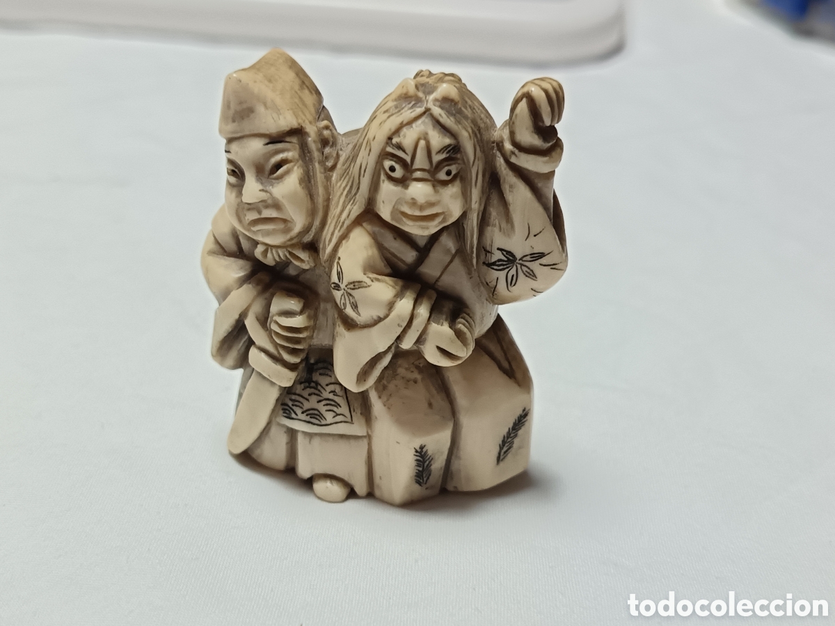 Arte: ANTIGUO NETSUKE JAPONES TALLADO ORIGINAL FIRMADO , S.XIX APROX