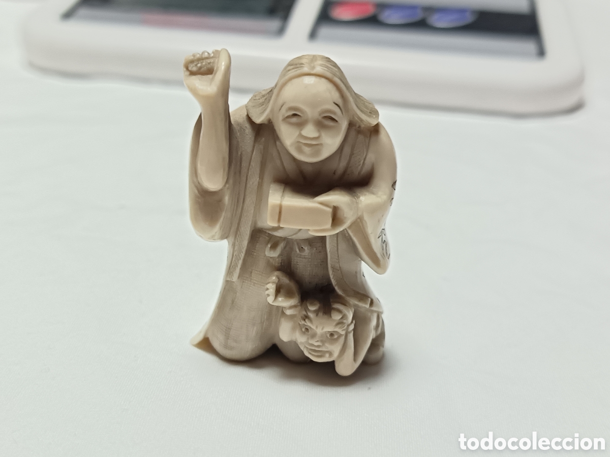 Arte: ANTIGUO NETSUKE JAPONES TALLADO ORIGINAL FIRMADO ,S.XIX APROX