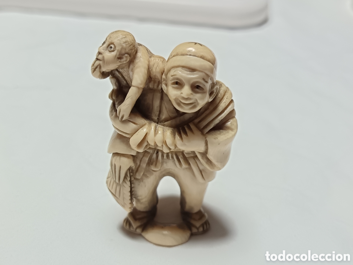 Arte: ANTIGUO NETSUKE JAPONES TALLADO ORIGINAL FIRMADO S.XIX APROX